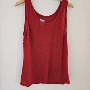 Chico's Women's size 3 / Lg Red French Crew Tank Sleeveless Blouse |  Bay Shirt